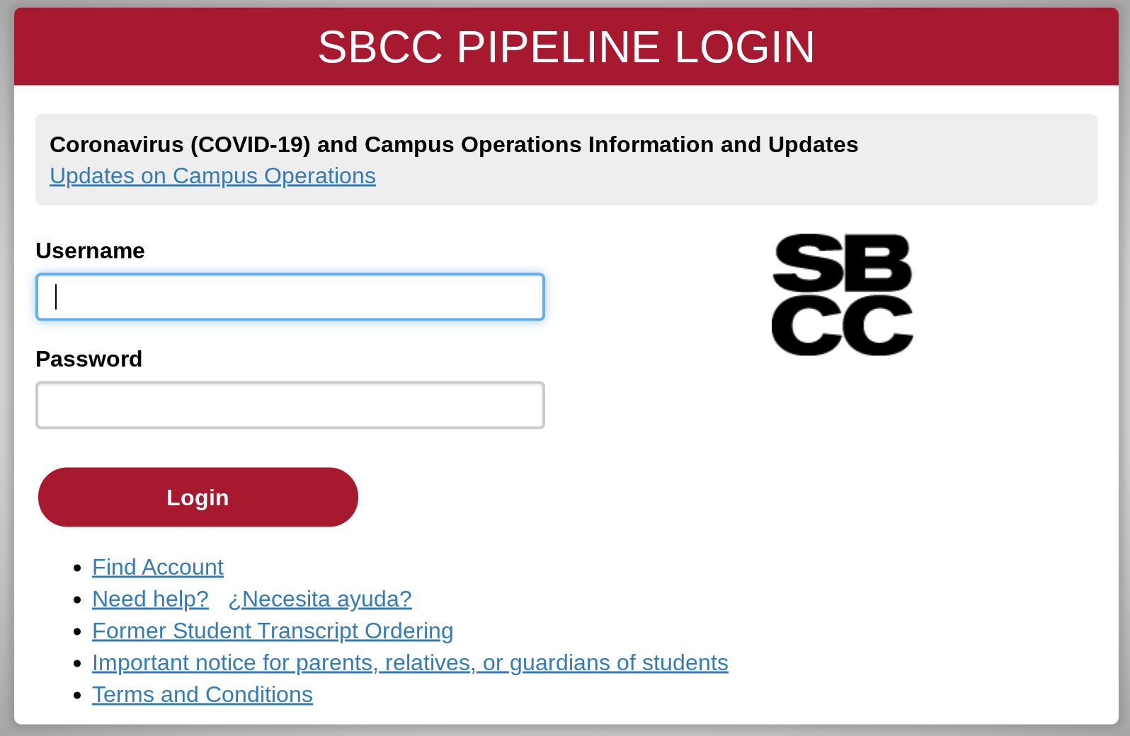 Campus portal login